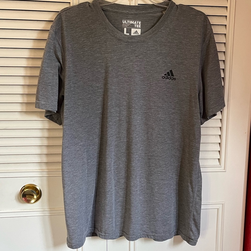 Adidas Gray Short Sleeve Ultimate Tee Sz L